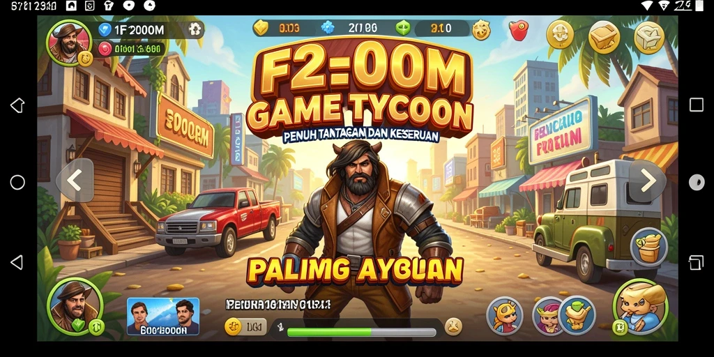 Screenshot gameplay F200M dengan visual Tycoon yang menarik.