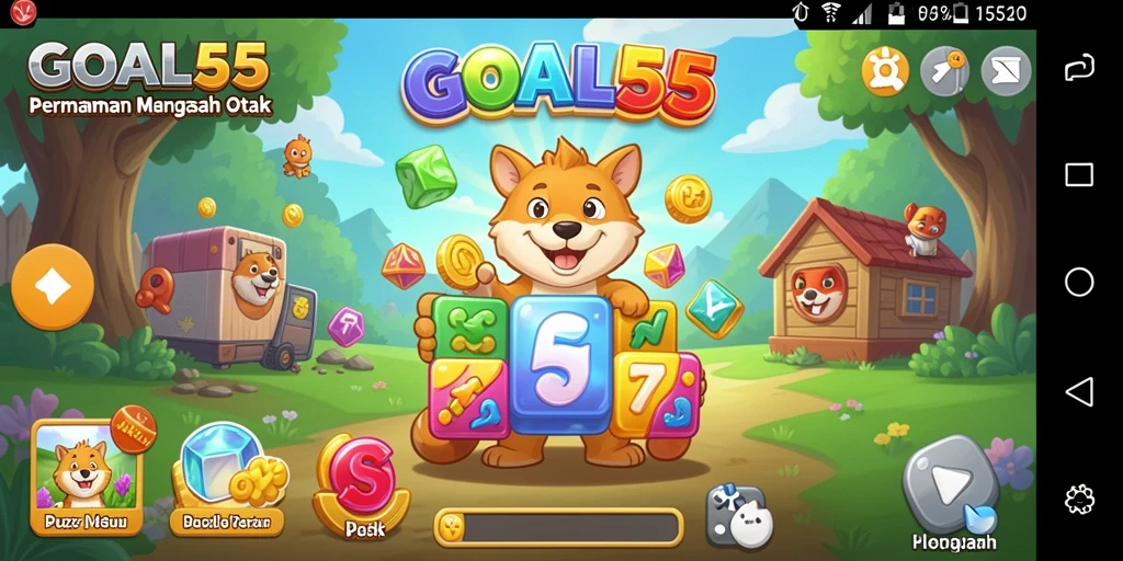Tampilan gameplay <strong>GOAL55</strong> yang menarik dengan tantangan puzzle.