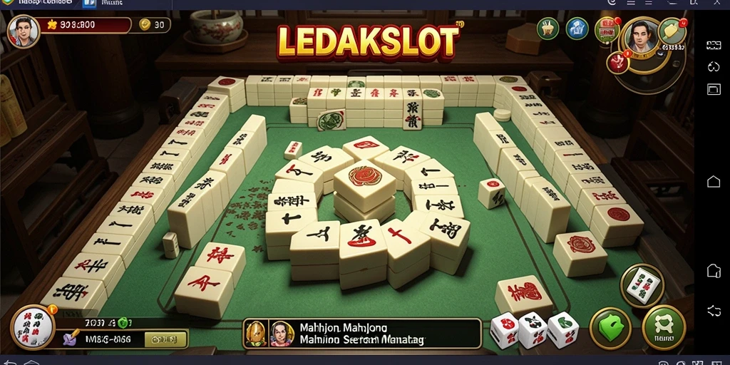 Tampilan gameplay LEDAKSLOT yang menawan saat bermain Mahjong.