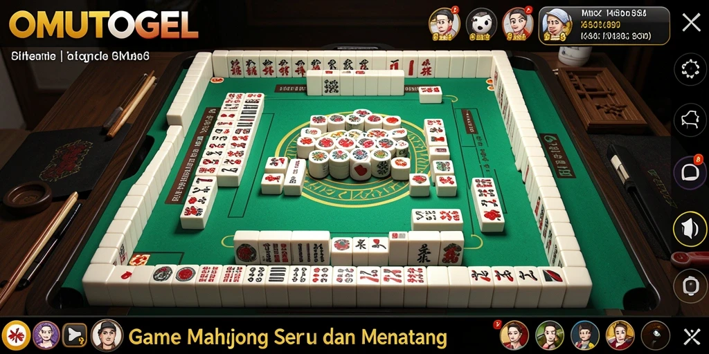 Tampilan gameplay seru OMUTOGEL dengan berbagai ubin Mahjong.