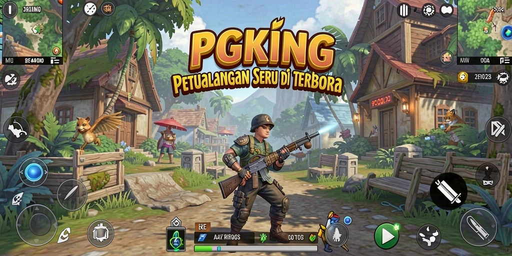 Tampilan menawan PGKING menunjukkan dunia terbuka yang penuh petualangan.