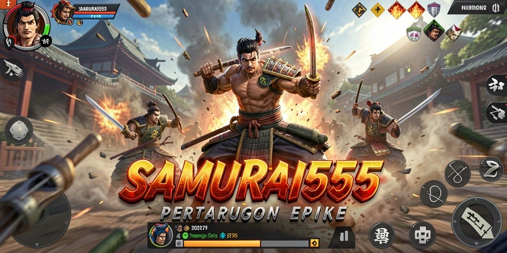 Tampilan aksi seru di SAMURAI555 Battle Royale