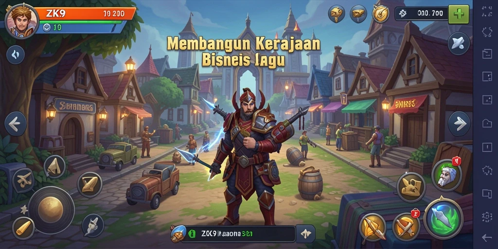 Screenshot menampilkan gameplay interaktif dalam ZK9, menunjukkan pengelolaan bisnis yang menyenangkan.